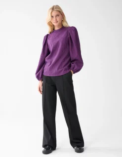 Jacquard Top Paars