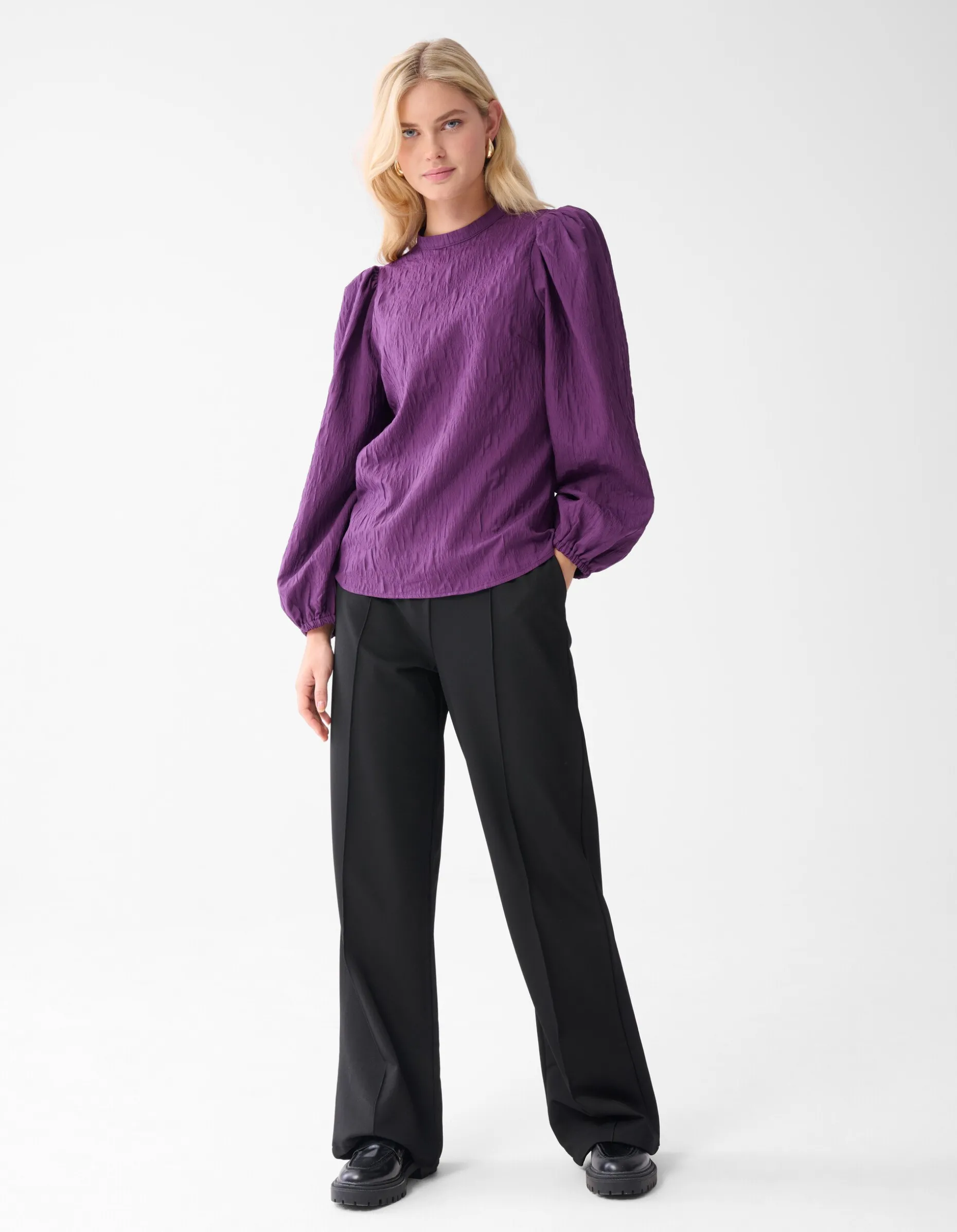 Jacquard Top Paars