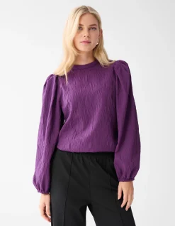 Jacquard Top Paars