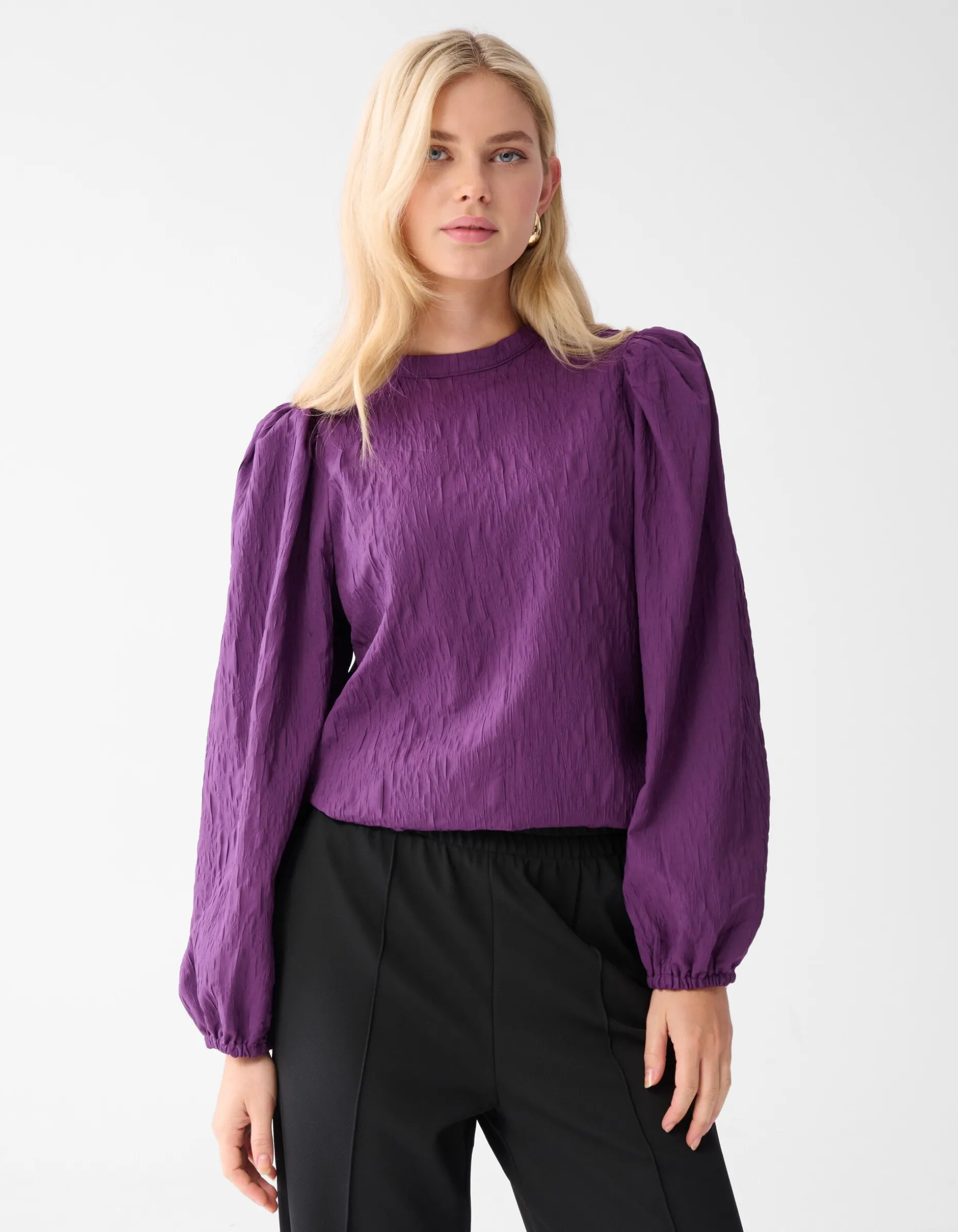 Jacquard Top Paars