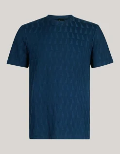 Jacquard T-shirt Donkerblauw