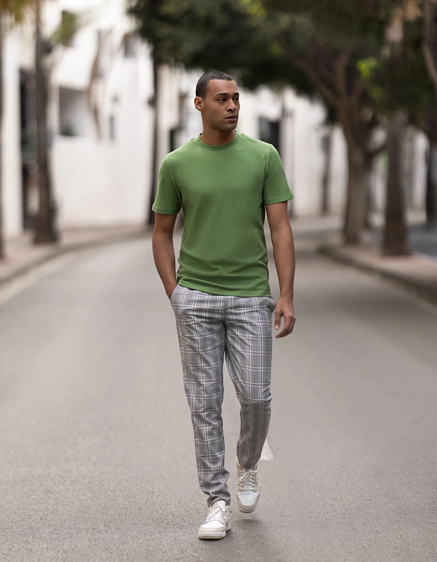 Jacquard T-shirt Groen