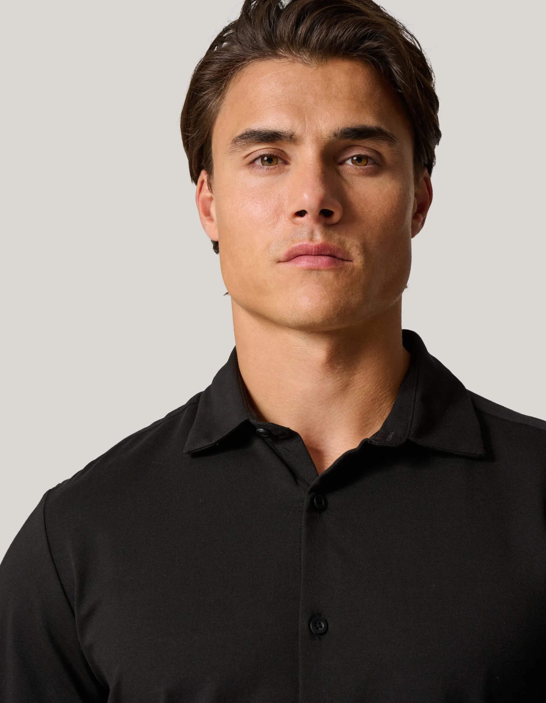 Jersey Overhemd Zwart