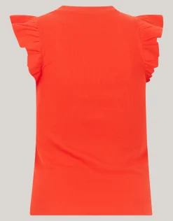 Jersey Ruffle Top Rood