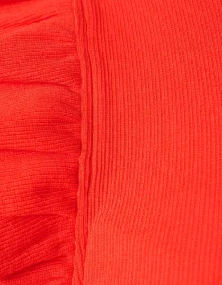 Jersey Ruffle Top Rood