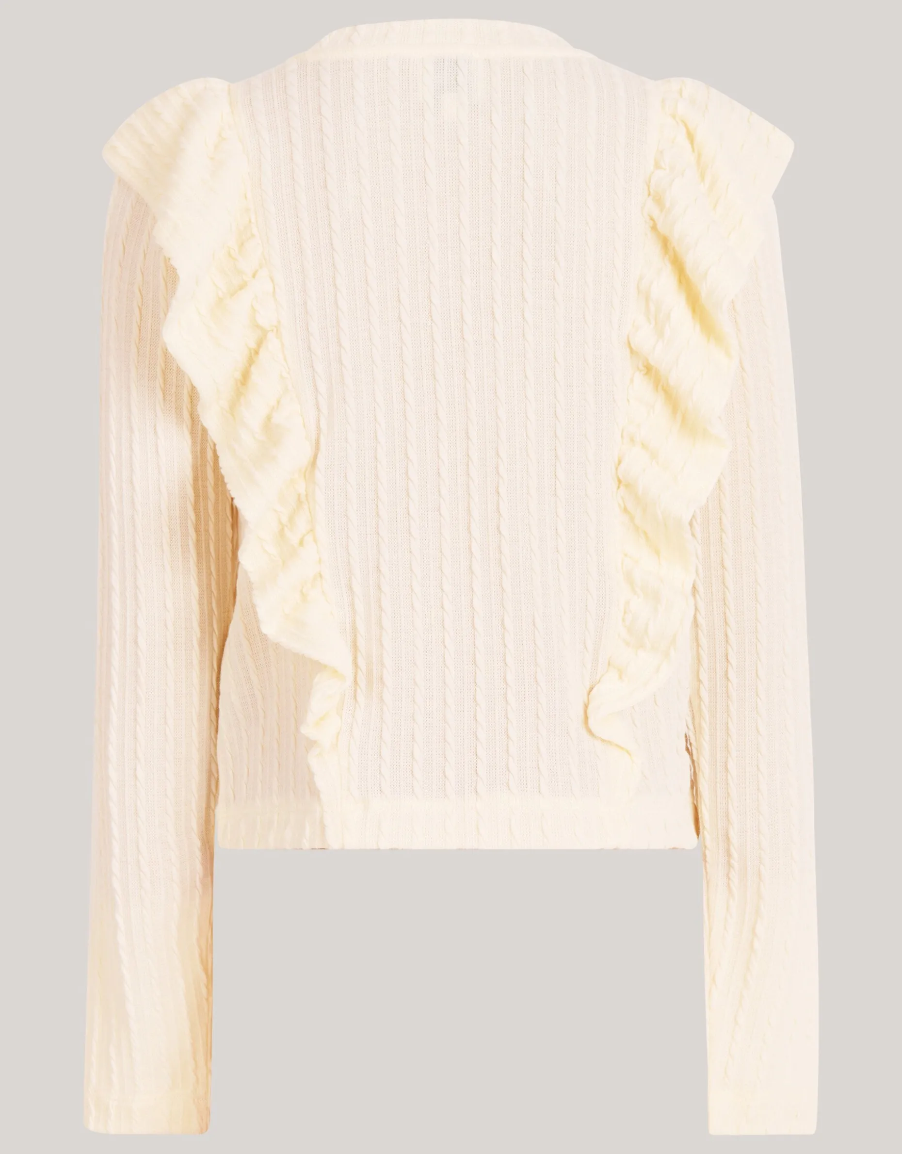 Kabel Ruffle Top Gebroken Wit