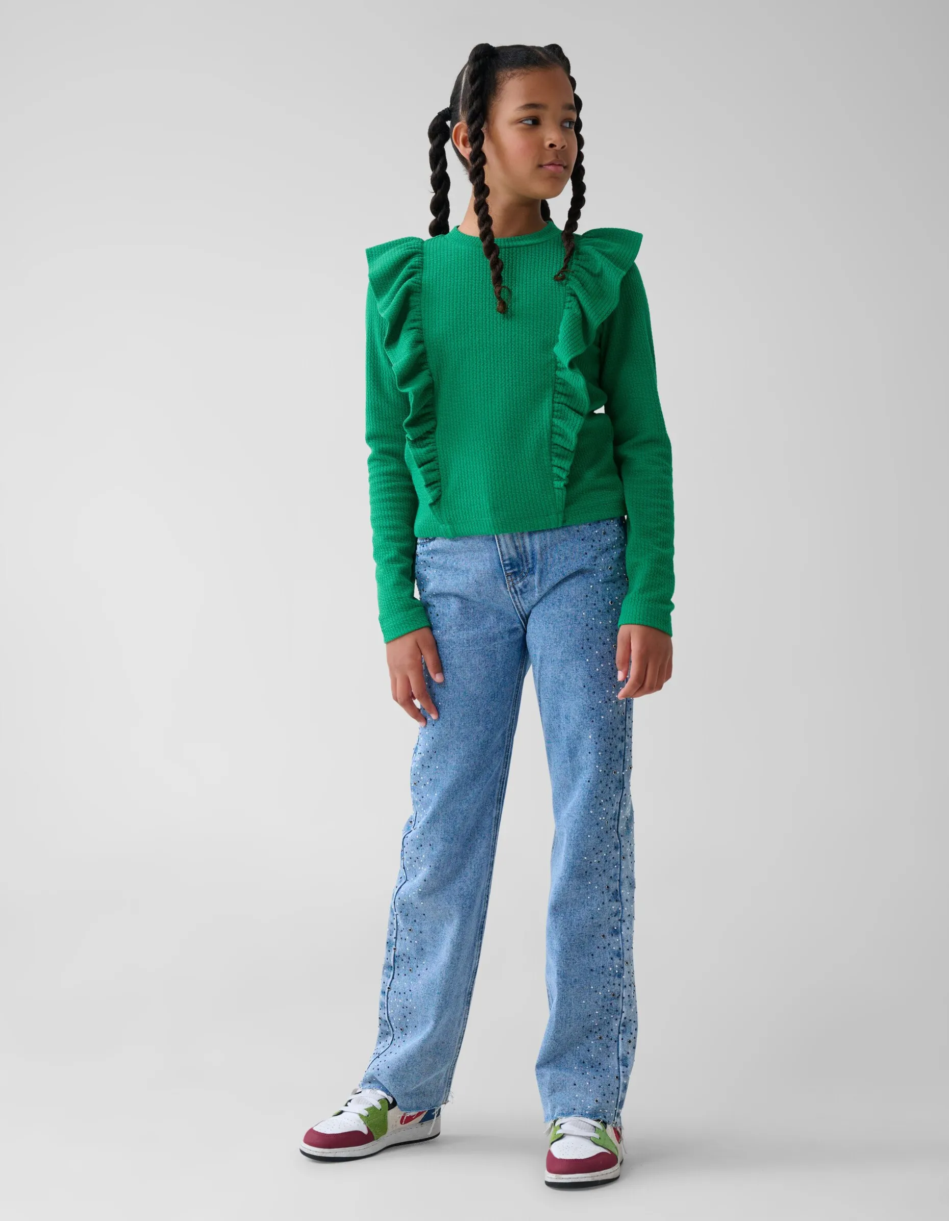 Kabel Ruffle Top Groen