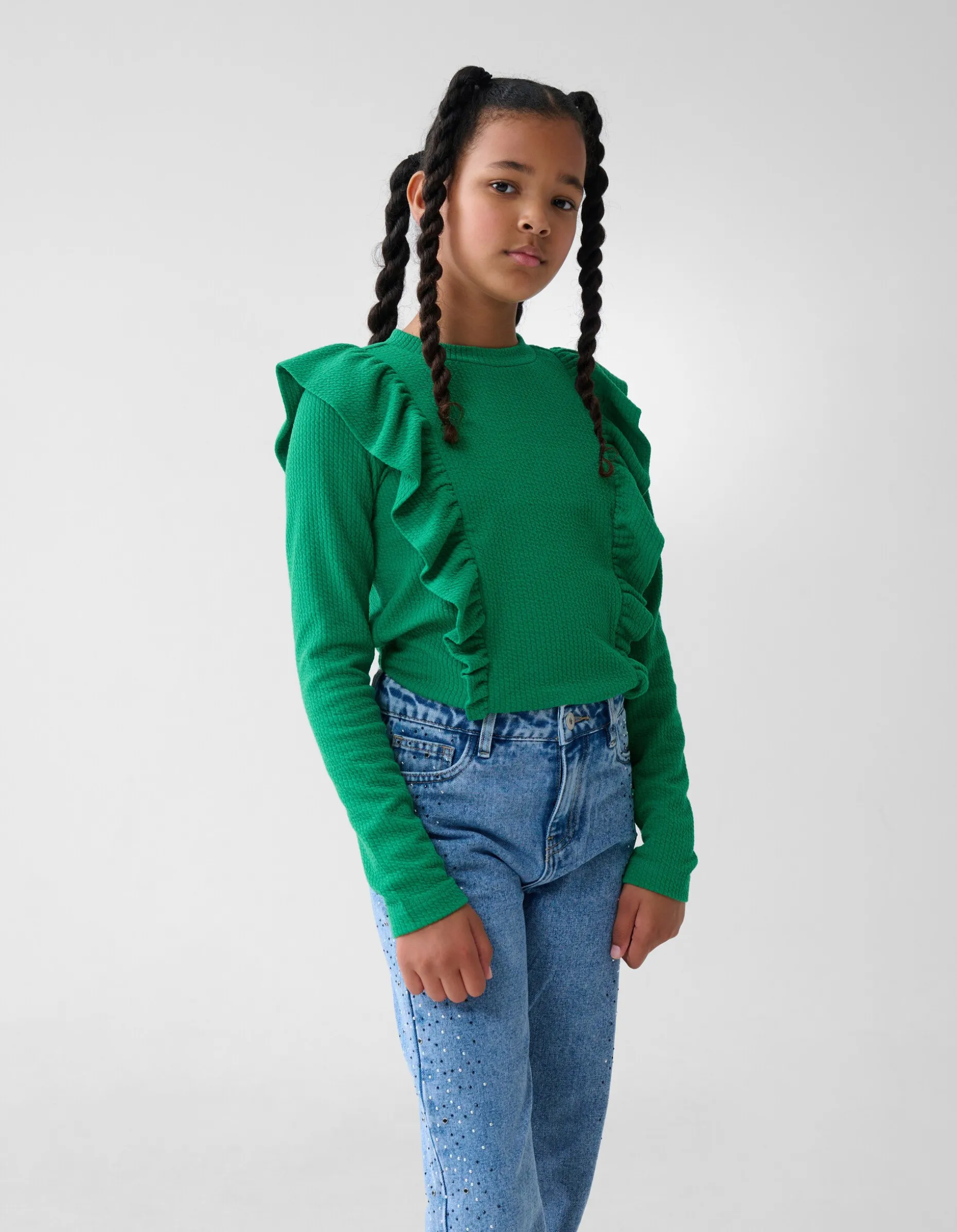 Kabel Ruffle Top Groen