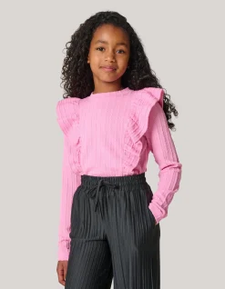 Kabel Ruffle Top Roze