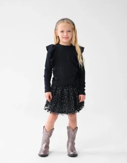 Kabel Ruffle Top Zwart