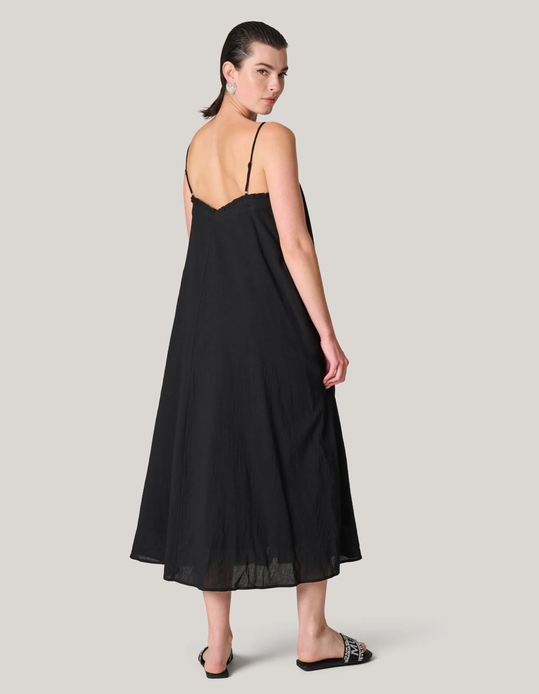 Katoenen Maxi Jurk Zwart