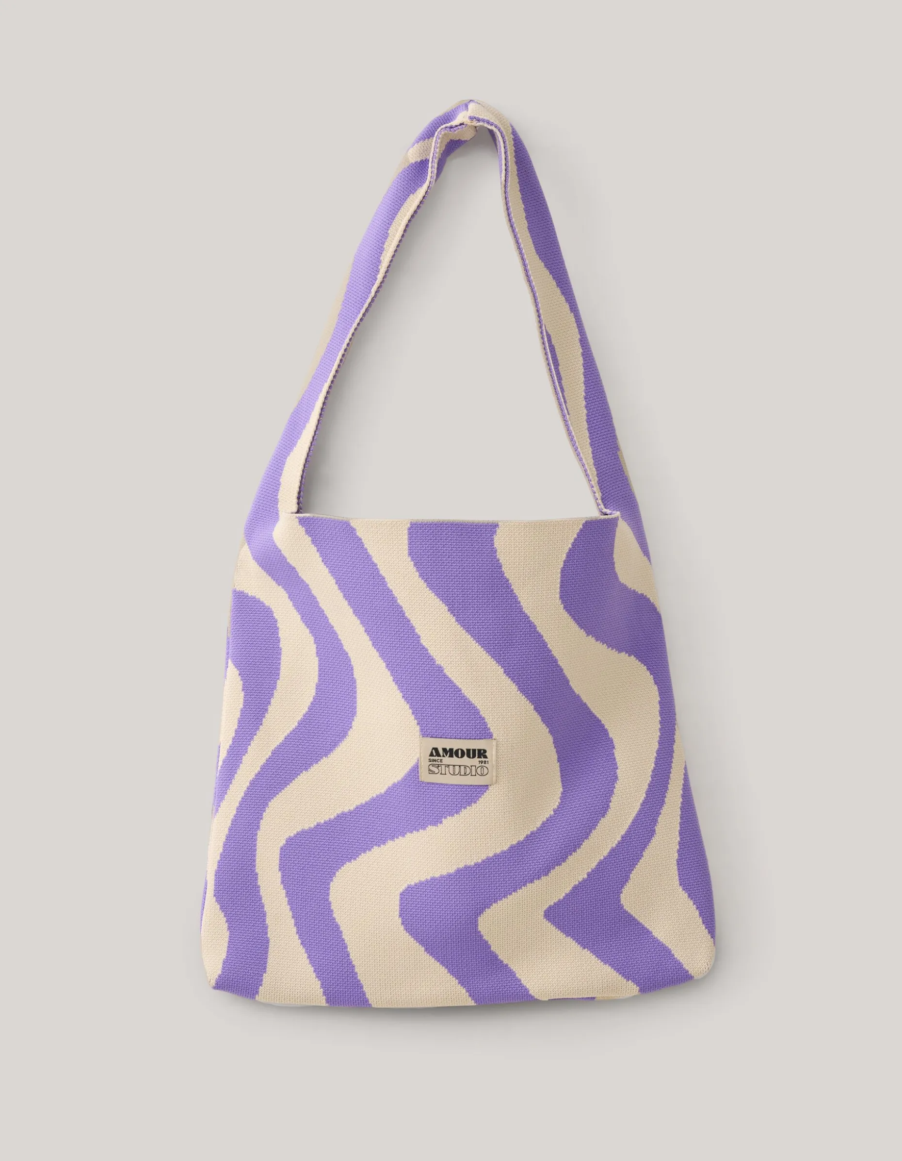 Knitted Tas Paars/Wit