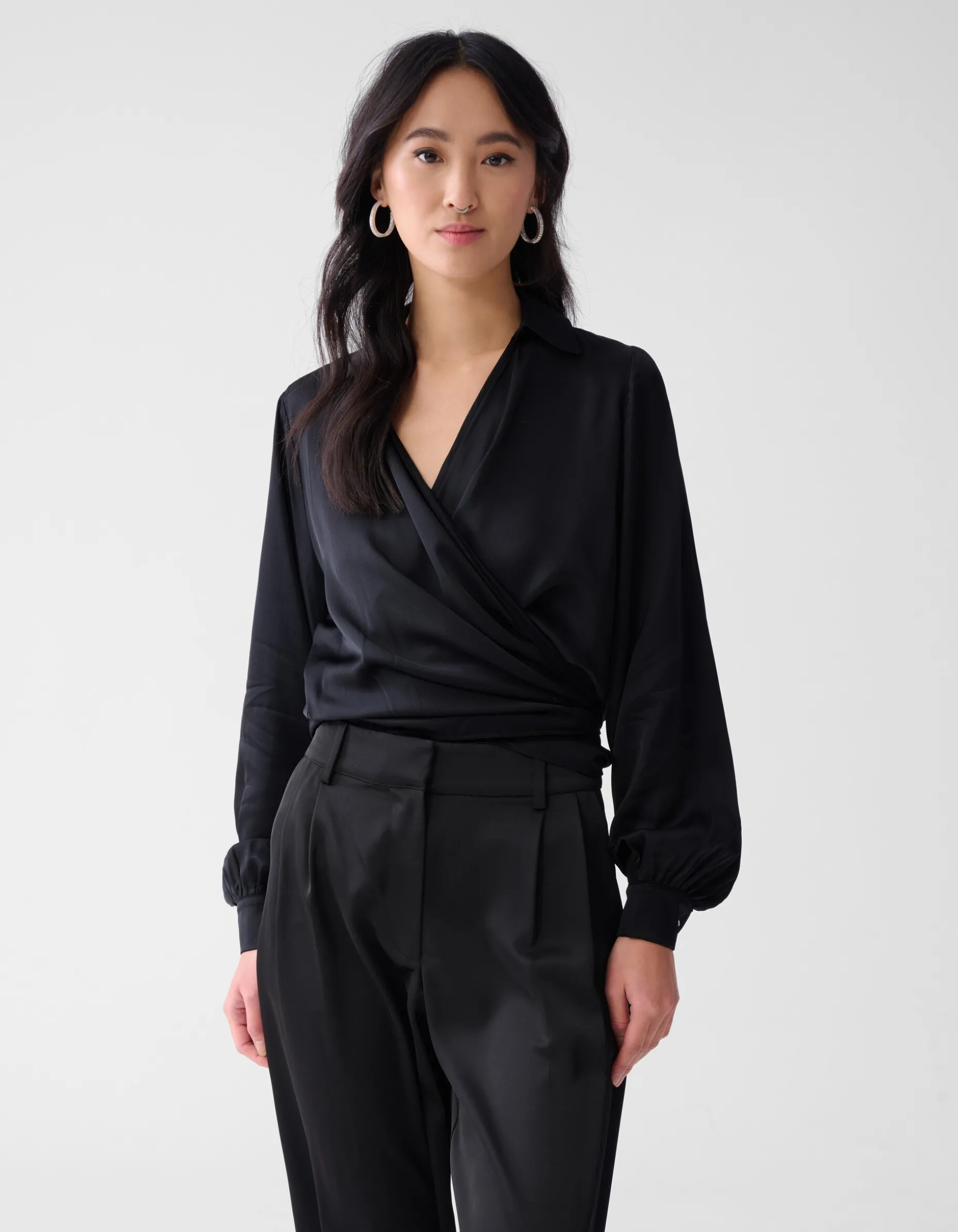 Knot Blouse Zwart