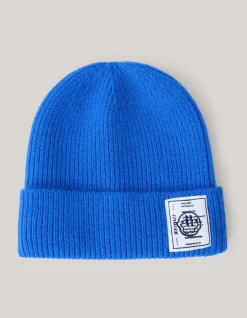 Label Beanie Blauw