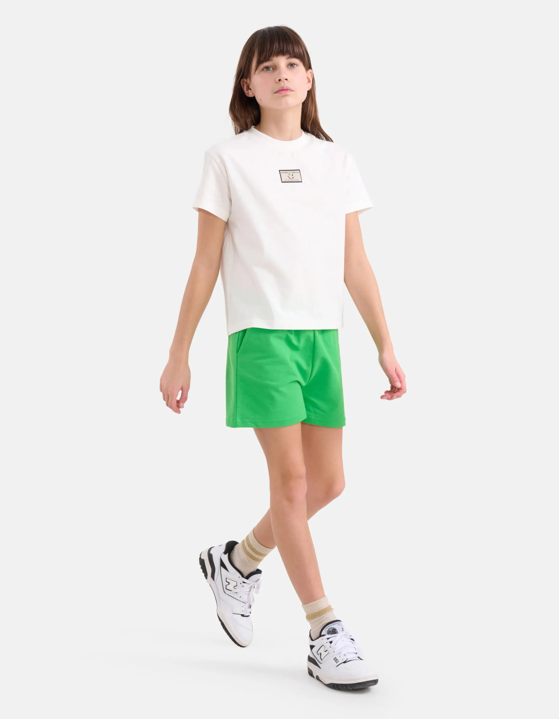 Label T-Shirt Gebroken Wit