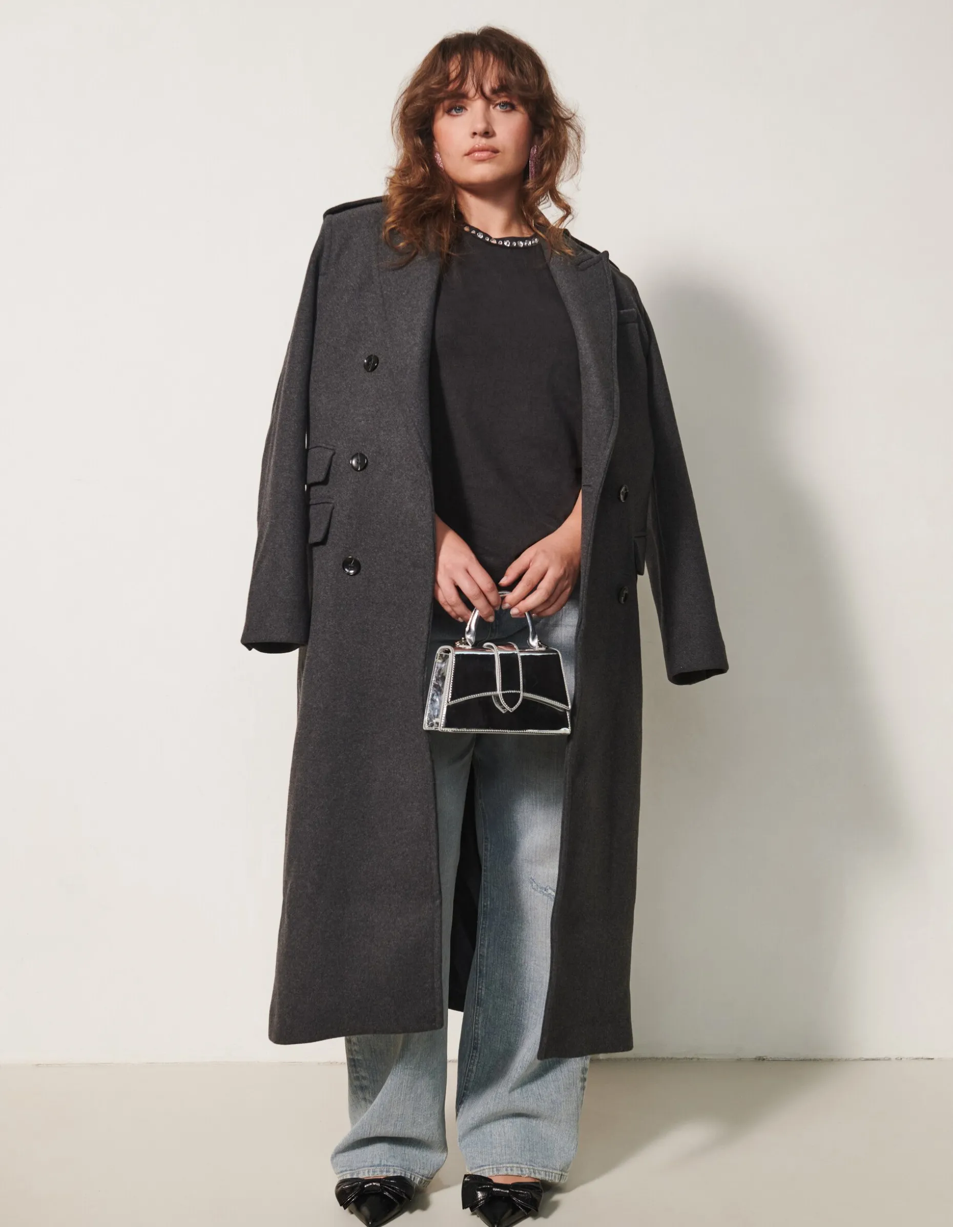 Lange Trenchcoat Donkergrijs By Fred
