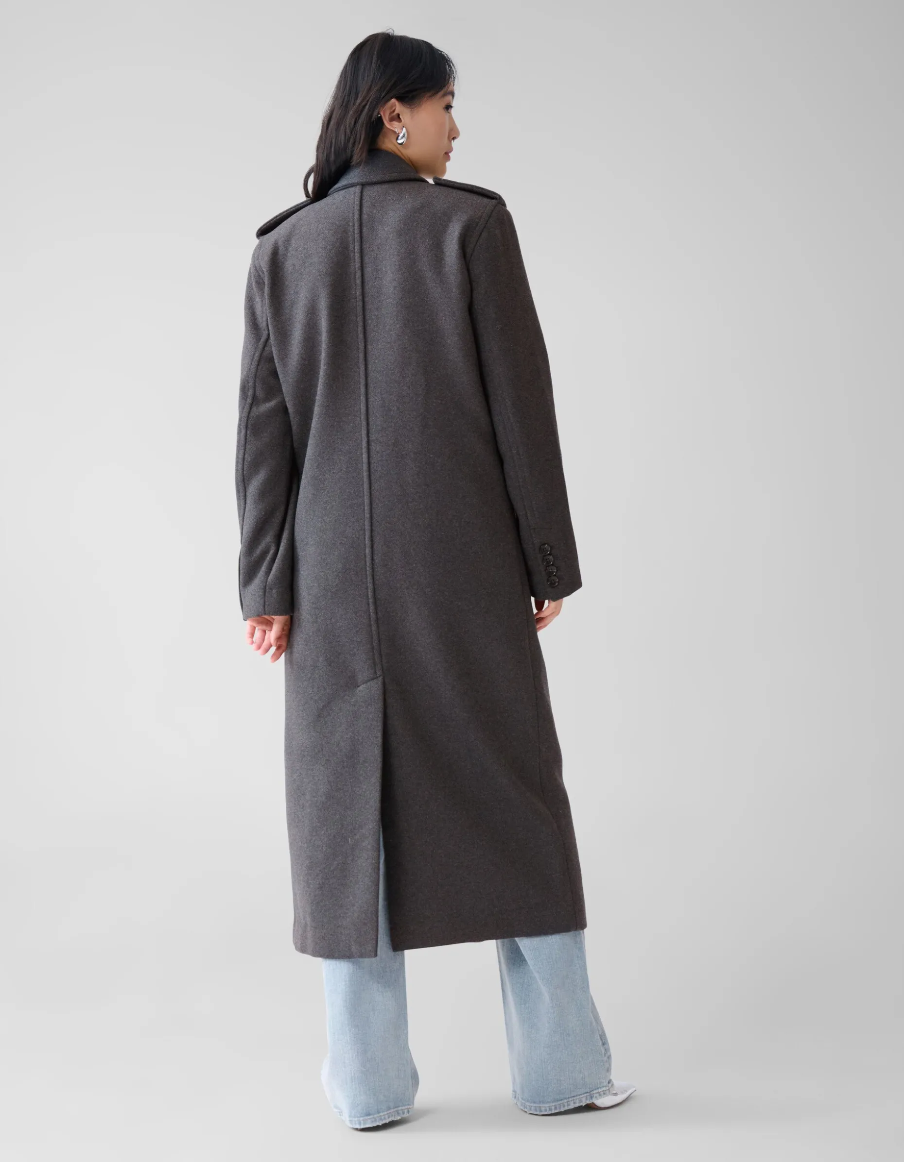 Lange Trenchcoat Donkergrijs By Fred