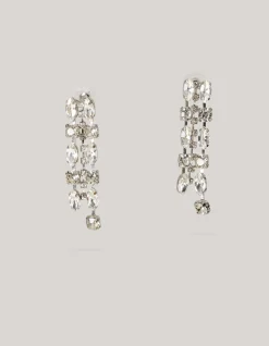 Layered Strass Oorbellen Zilver
