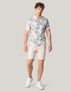 Leaf Print Polo Wit