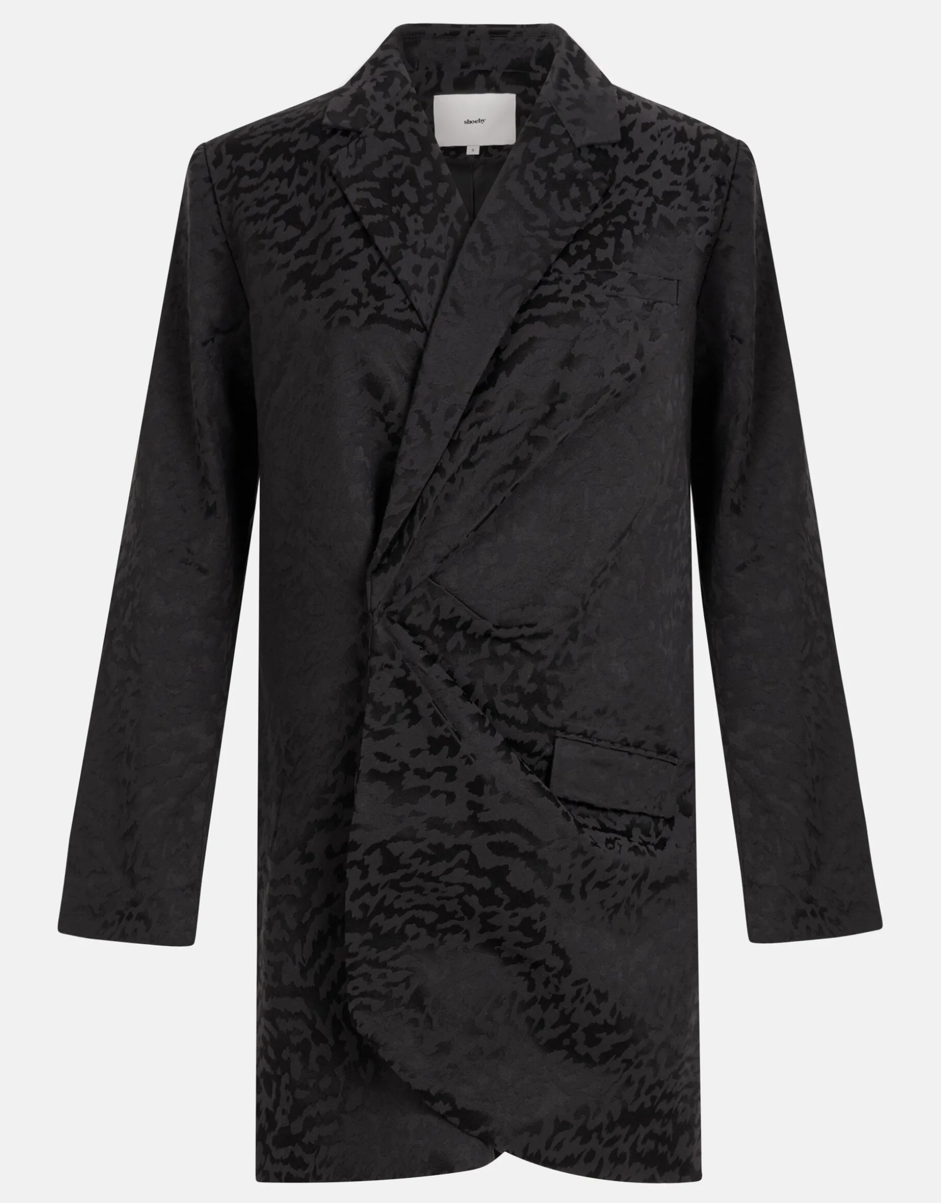 Leopard Blazer Jurk Zwart