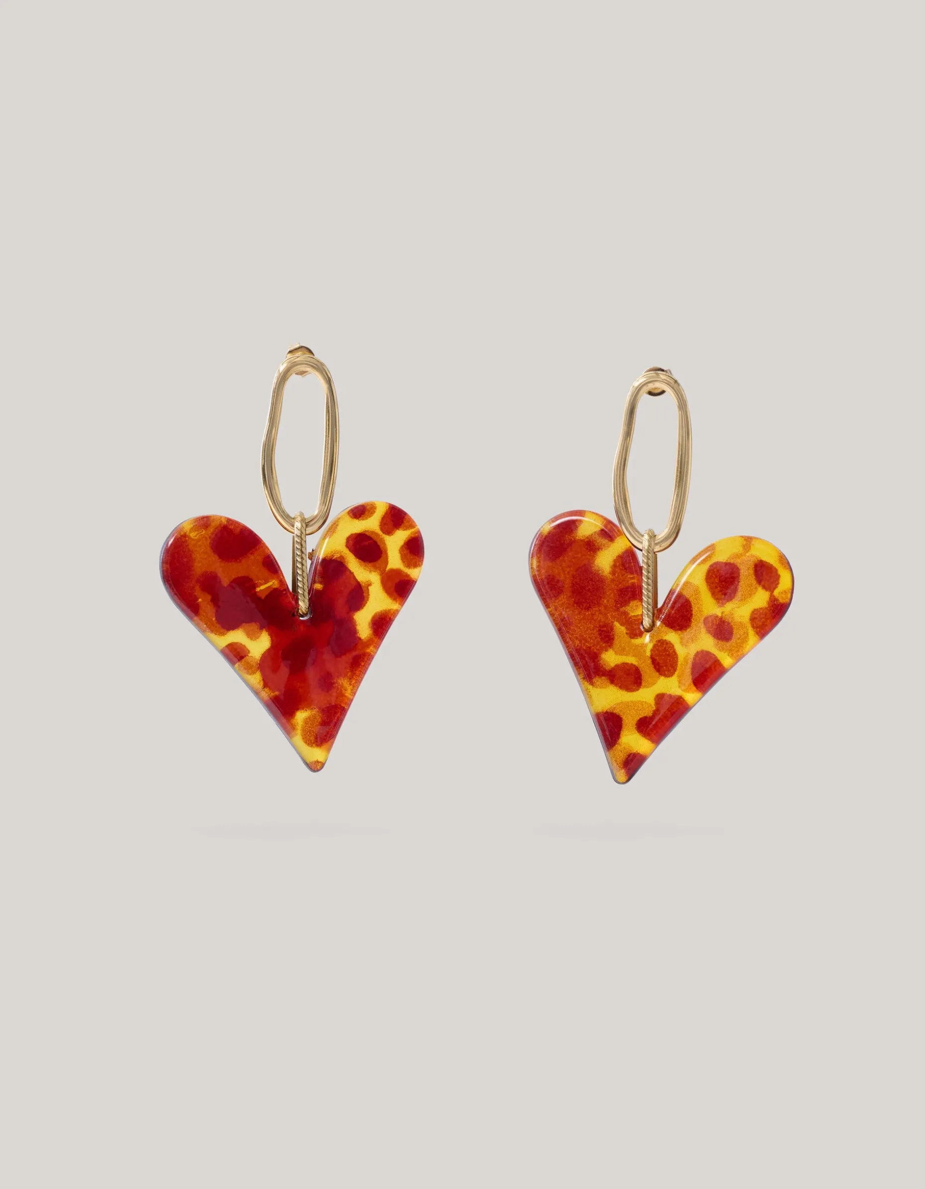 Leopard Heart Oorbellen Goud