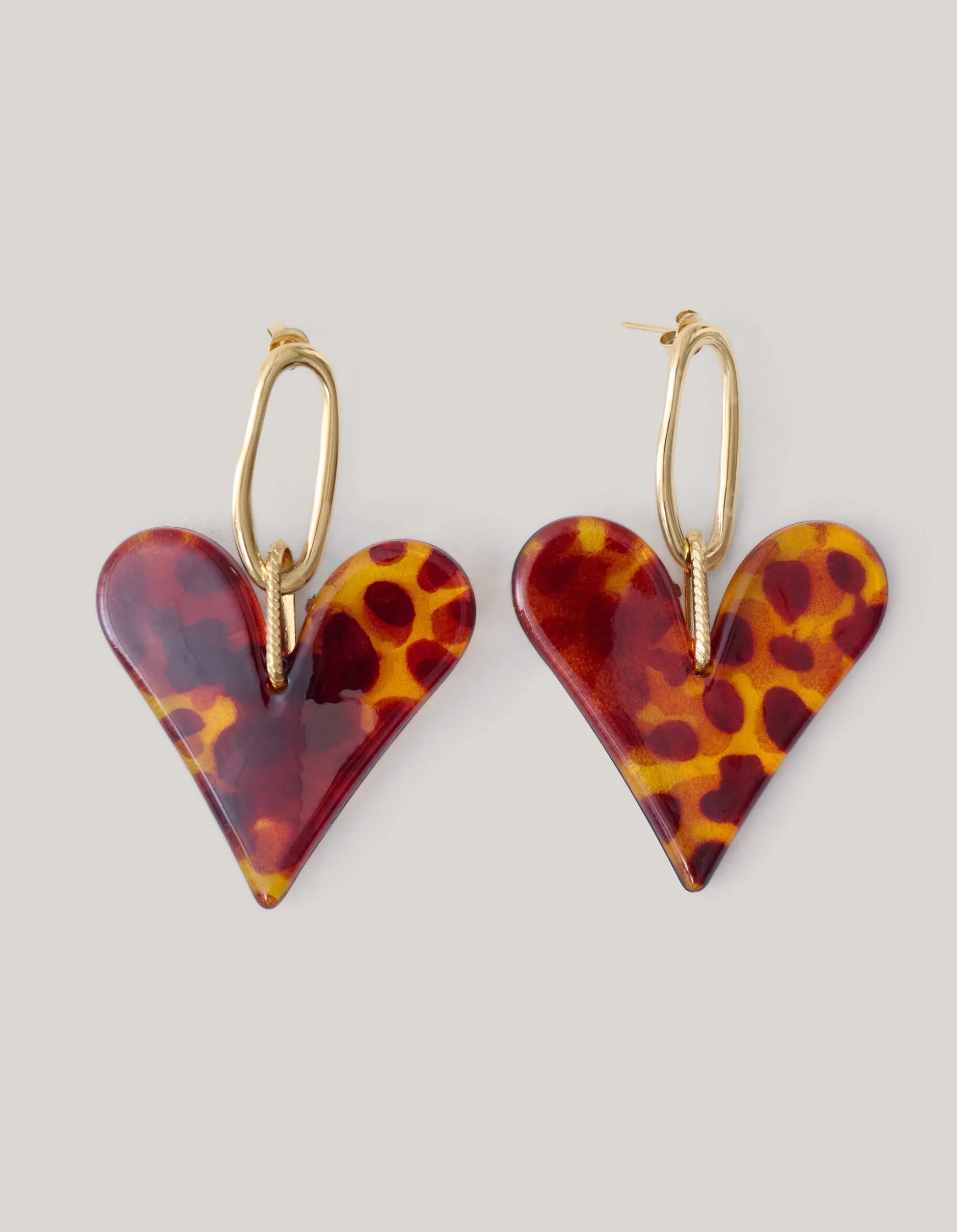Leopard Heart Oorbellen Goud