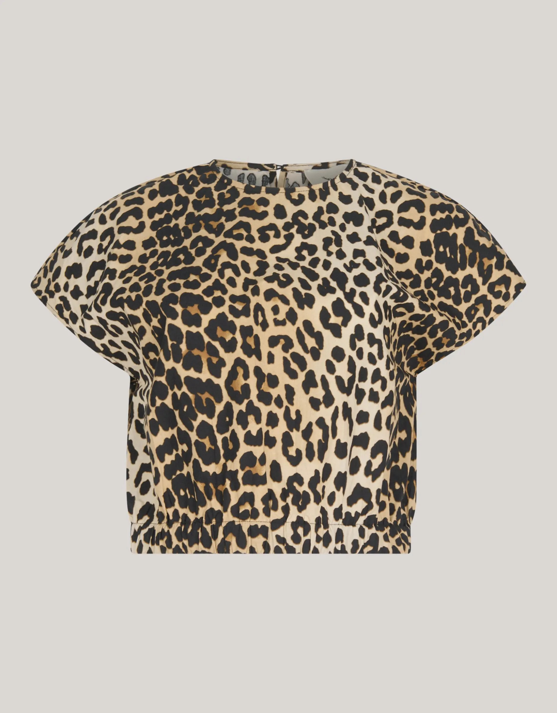 Leopard Poplin Cropped Top