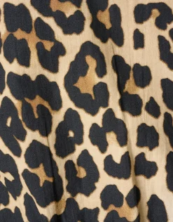 Leopard Poplin Cropped Top