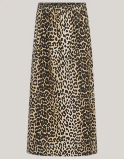 Leopard Poplin Maxi Rok