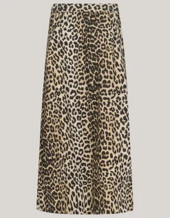 Leopard Poplin Maxi Rok