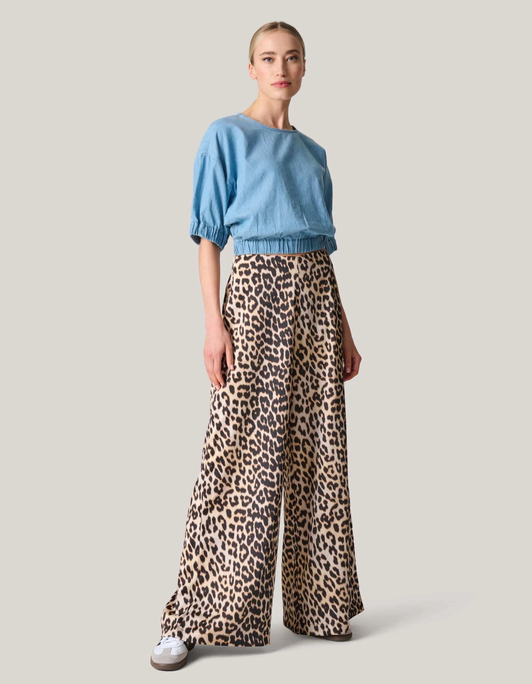 Leopard Satijnen Palazzo Broek