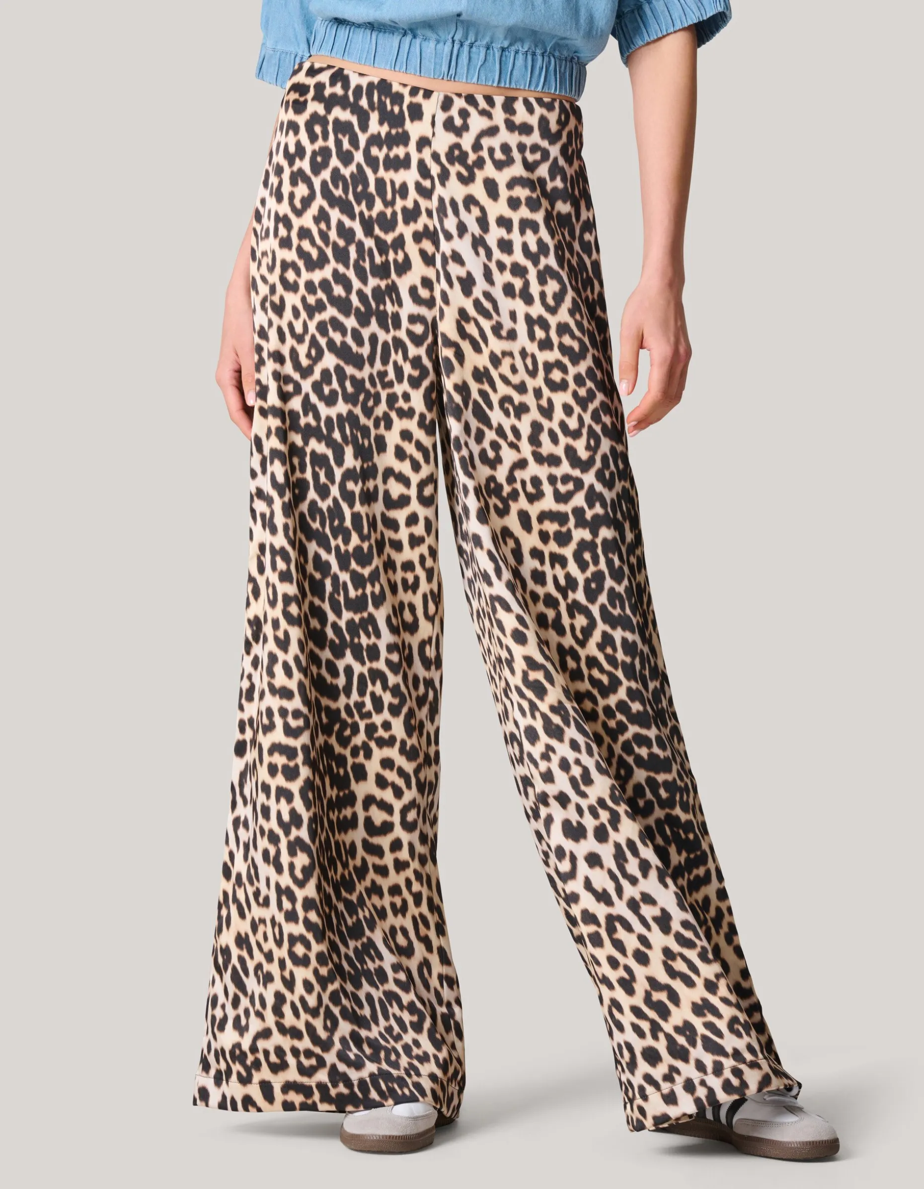 Leopard Satijnen Palazzo Broek