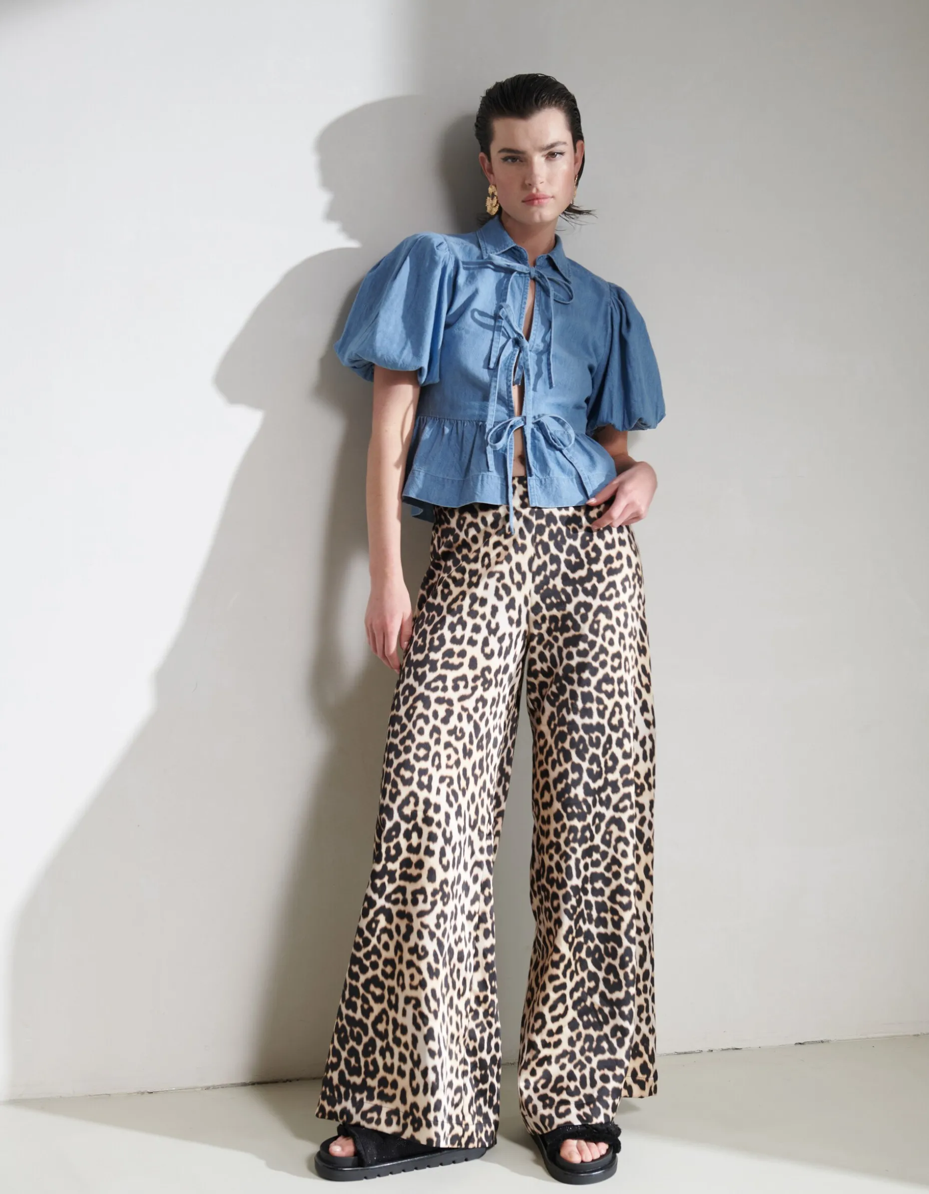 Leopard Satijnen Palazzo Broek
