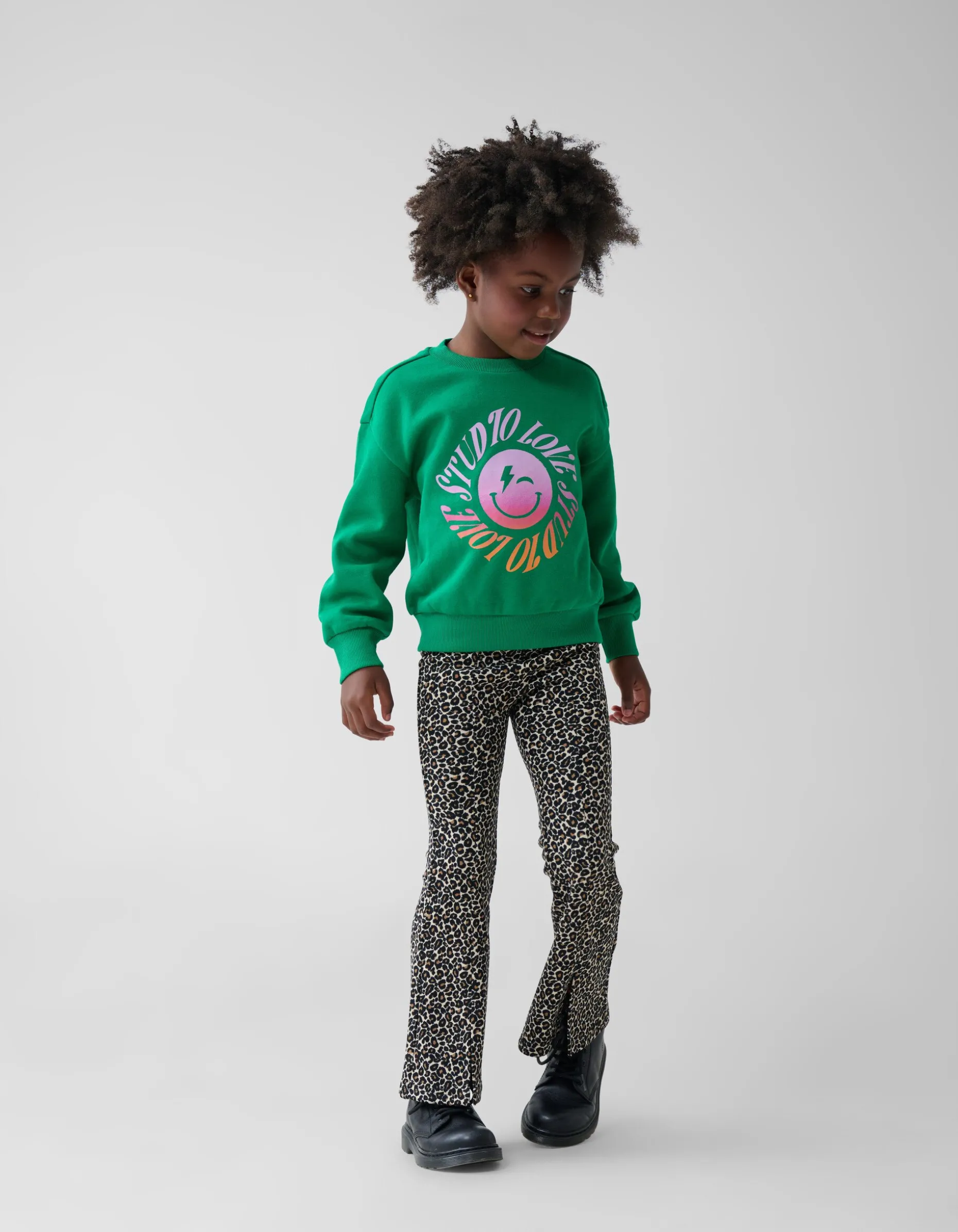 Leopard Split Flared Legging Bruin