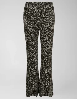 Leopard Split Flared Legging Bruin