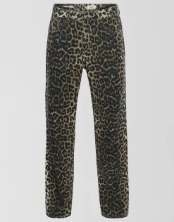 Leopard Straight Fit Jeans Bruin