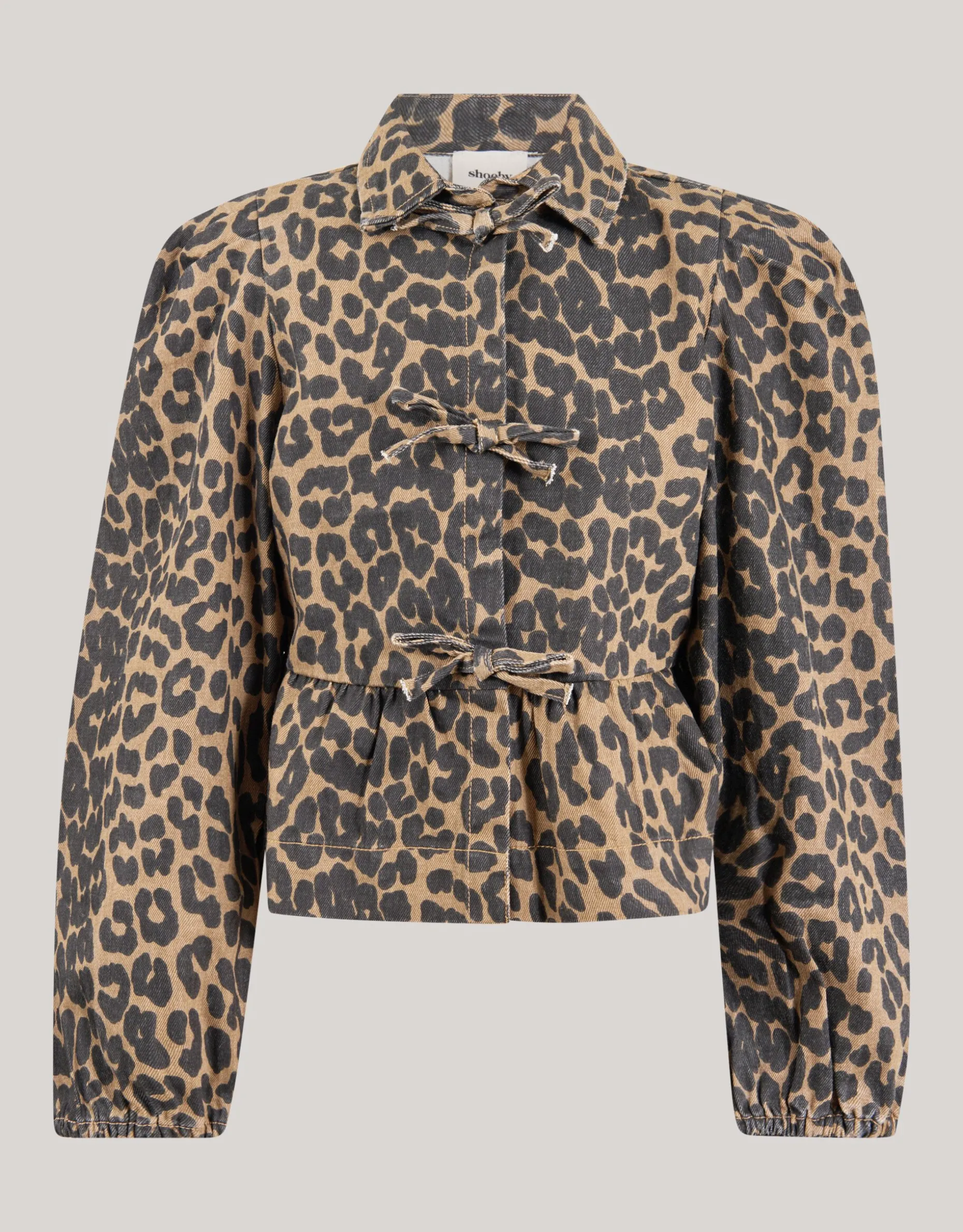 Leopard Strik Blouse Bruin