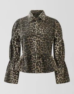 Leopard Strik Top Bruin