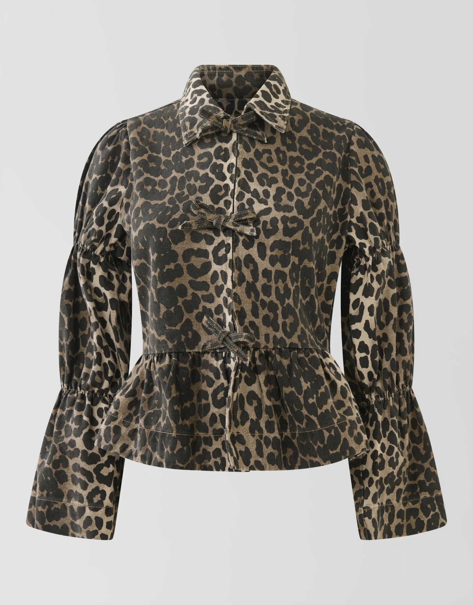 Leopard Strik Top Bruin