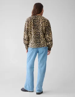 Leopard Tape Blouse Bruin