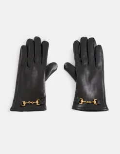 Leren Chain Handschoenen Zwart