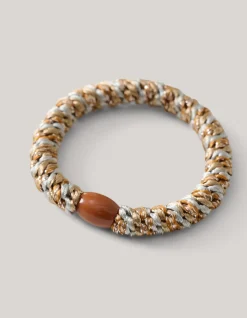 Lurex Haarelastiek Beige