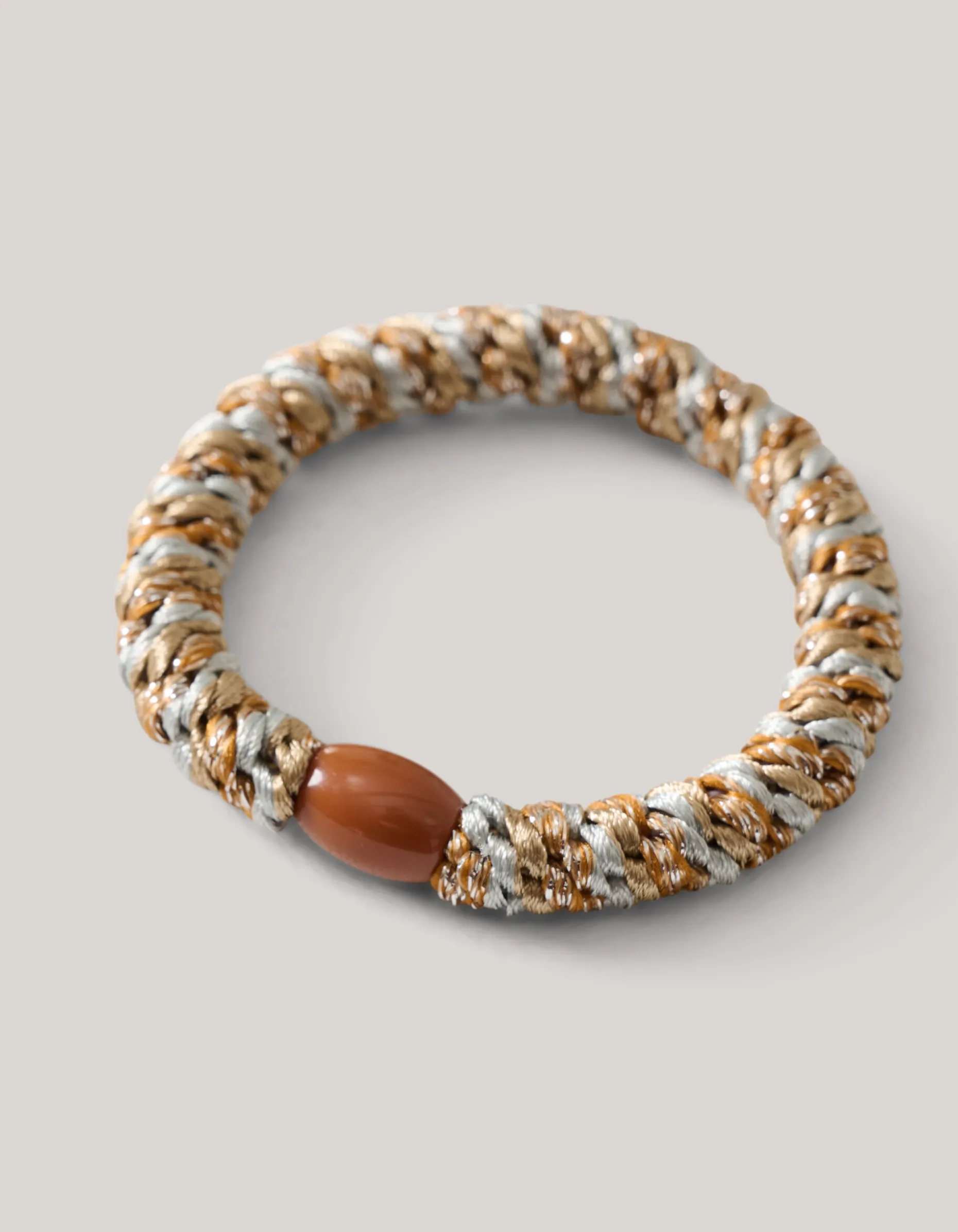 Lurex Haarelastiek Beige