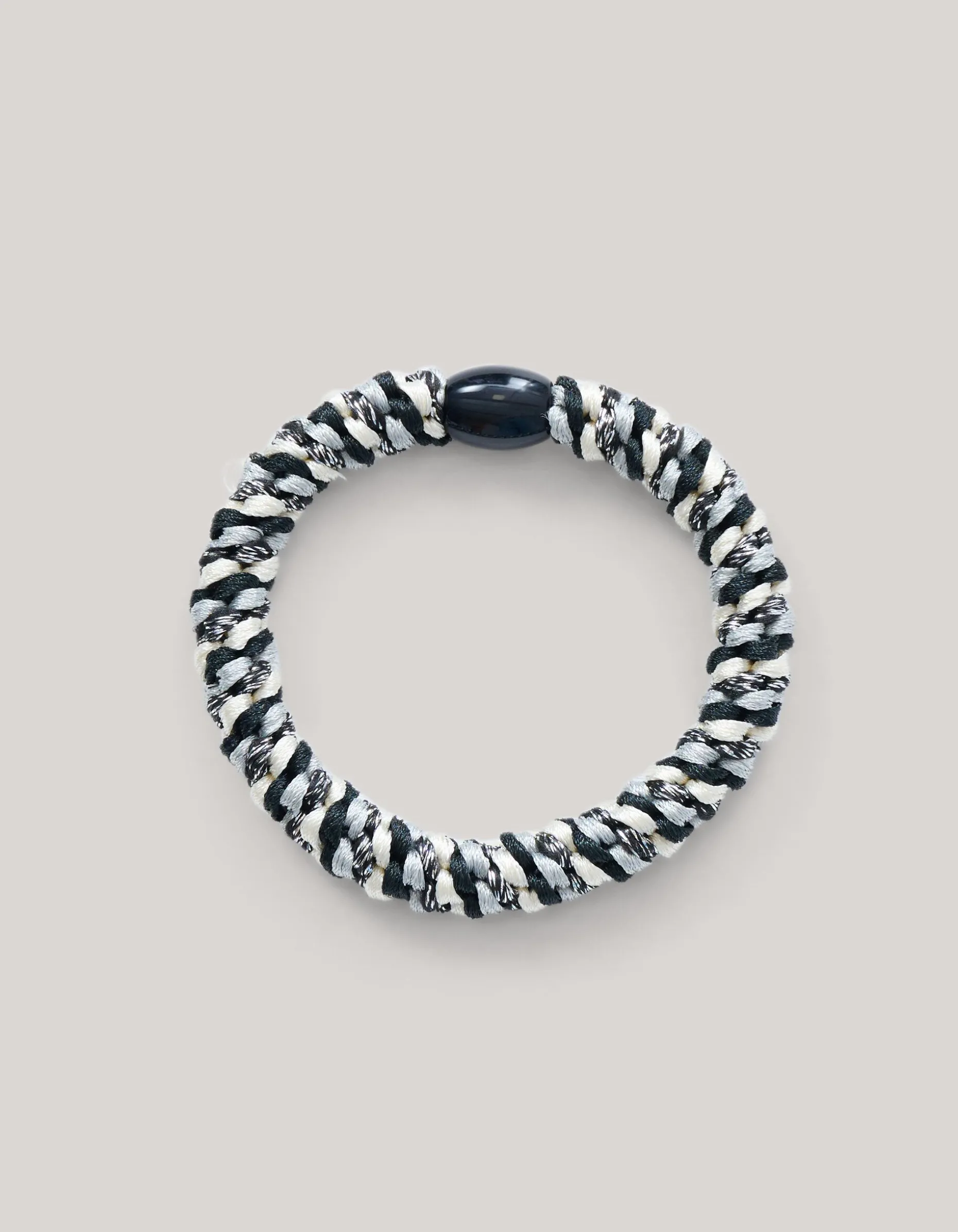 Lurex Haarelastiek Grijs Melange
