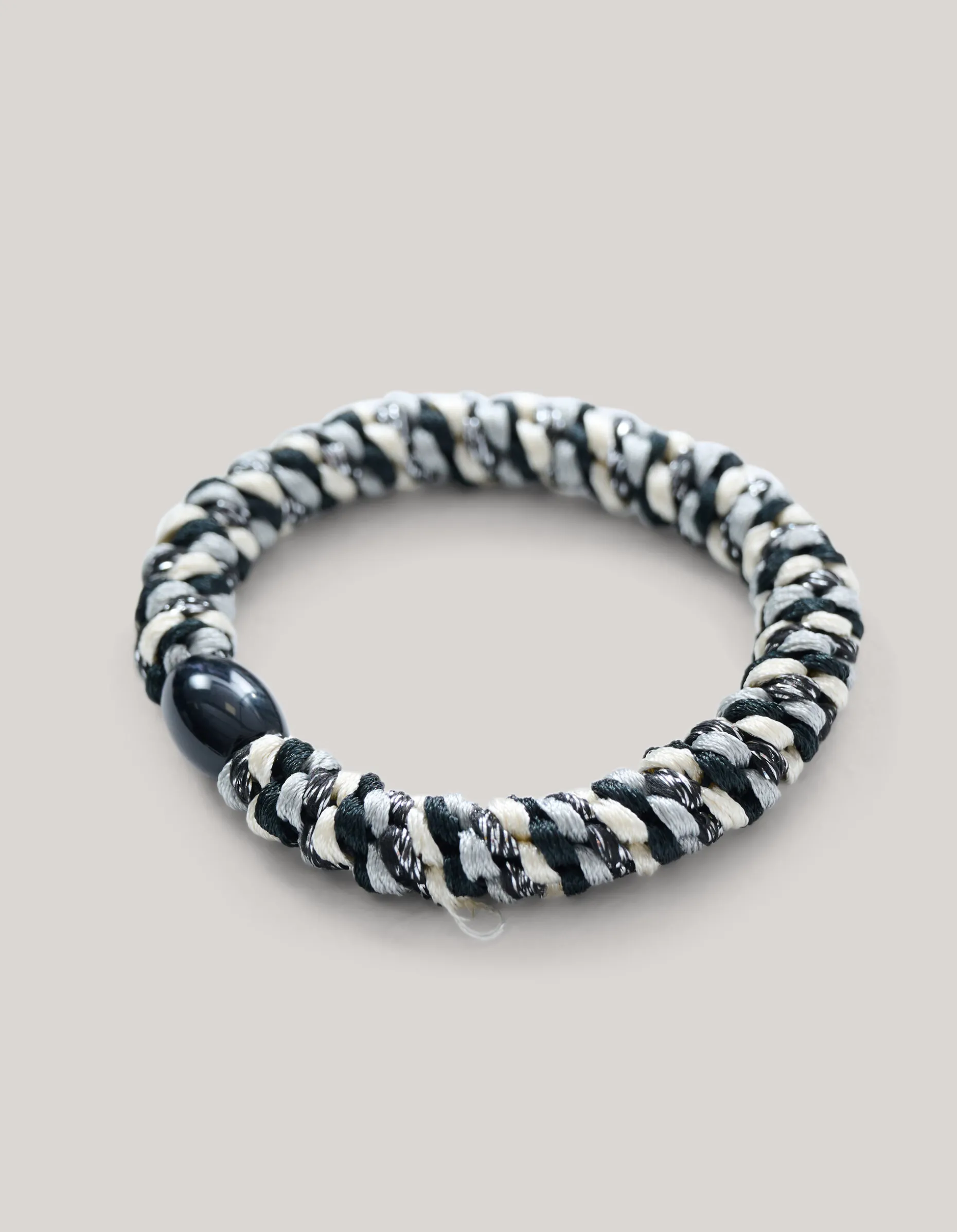 Lurex Haarelastiek Grijs Melange
