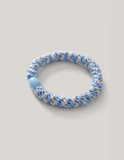 Lurex Haarelastiek Zilver/Blauw