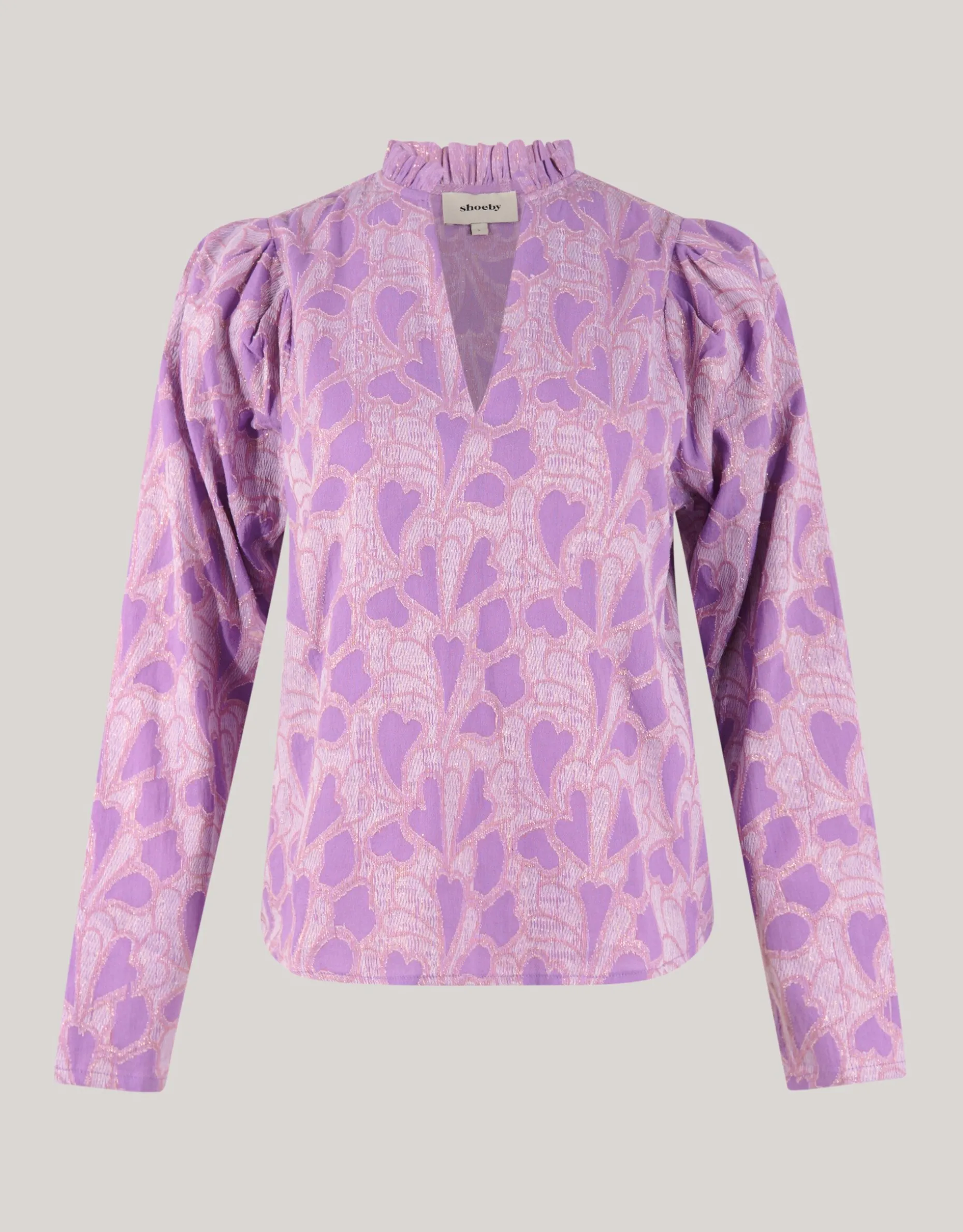 Lurex Heart Blouse Paars