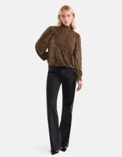 Lurex Longsleeve Top Goud
