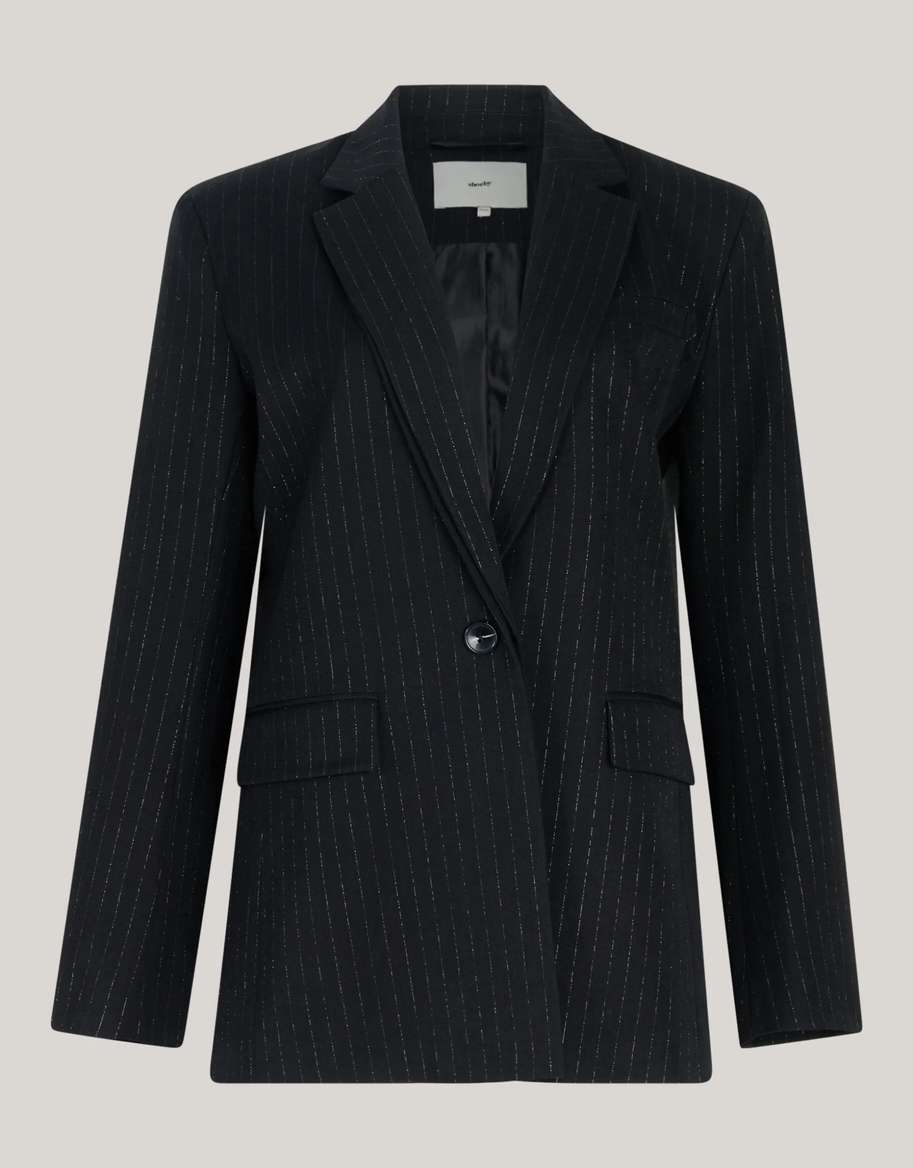 Lurex Pinstripe Blazer Zwart By Mieke