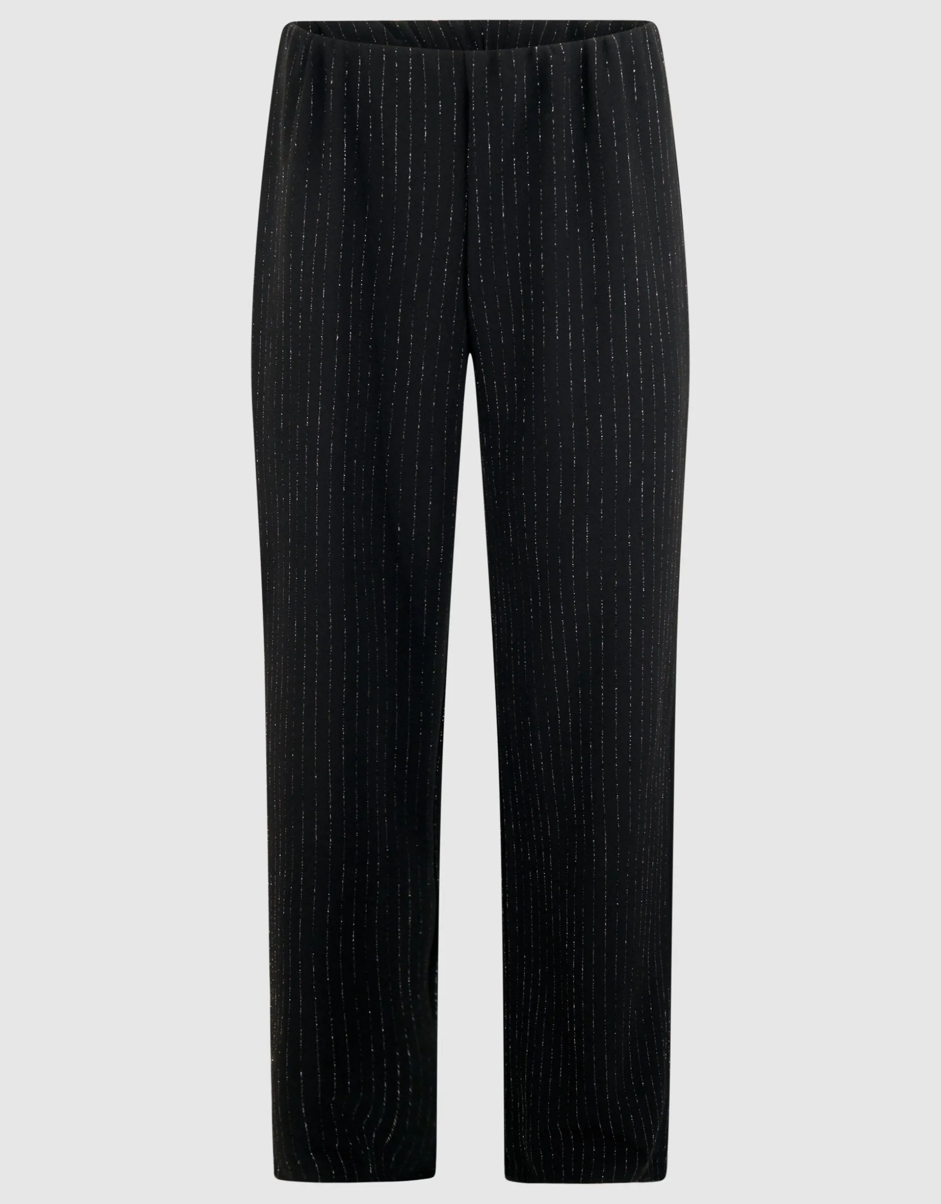 Lurex Pinstripe Wide Leg Broek Zwart